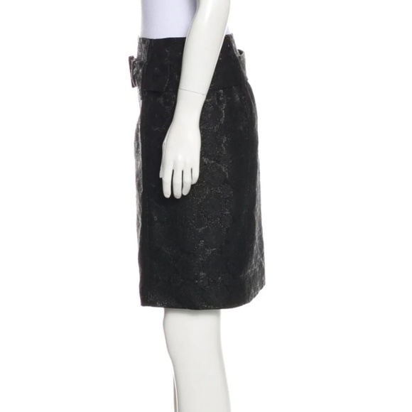 🚫SOLD Prada metallic black shiny pencil skirt EUC - Picture 5 of 8